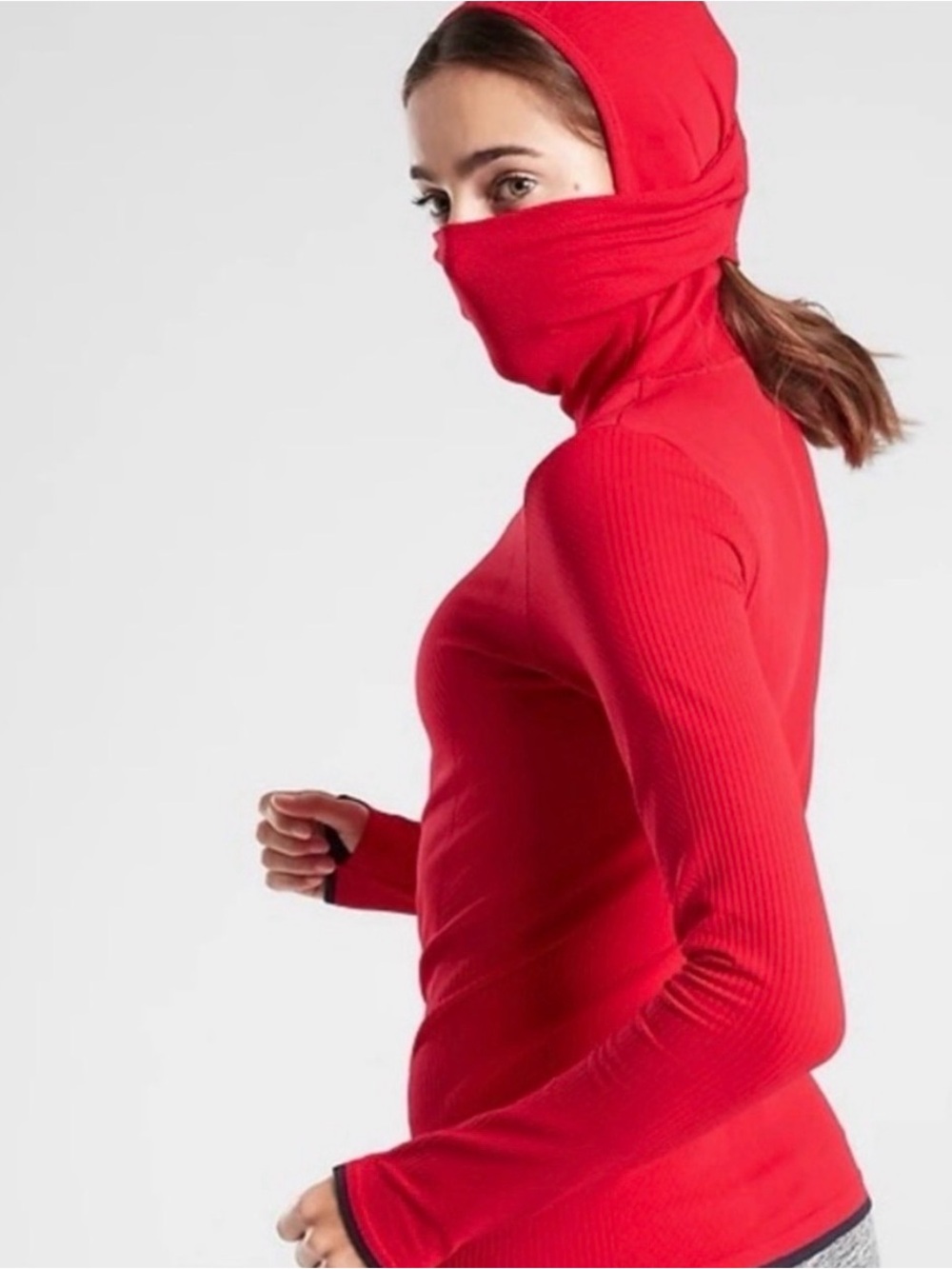 Athleta Red Seamless Ribbed Women’s Balaclava